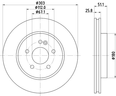 HELLA PAGID Тормозной диск 8DD 355 121-041